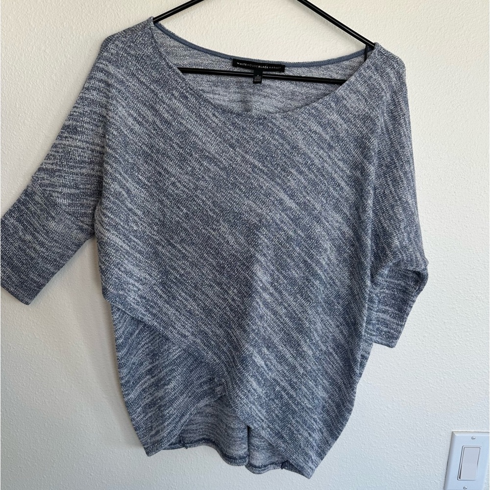 White House Black Market Heathered Gray Top